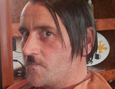 Pegida leader Lutz Bachmann styled as Adolf Hitler