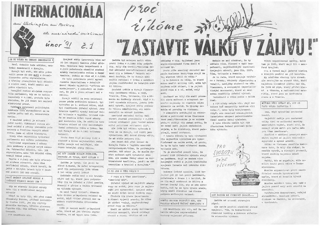 První časopis naší organizace z roku 1991, tehdy ještě s názvem internacionála